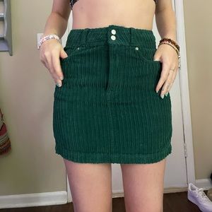 Corduroy Skirt Green Urban Outfitters